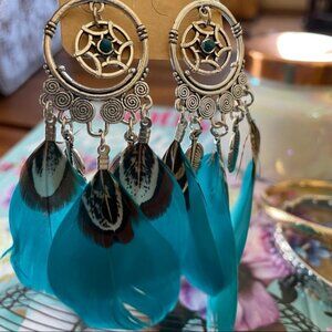 Boho Dream Catcher with Charms Sterling Earrings